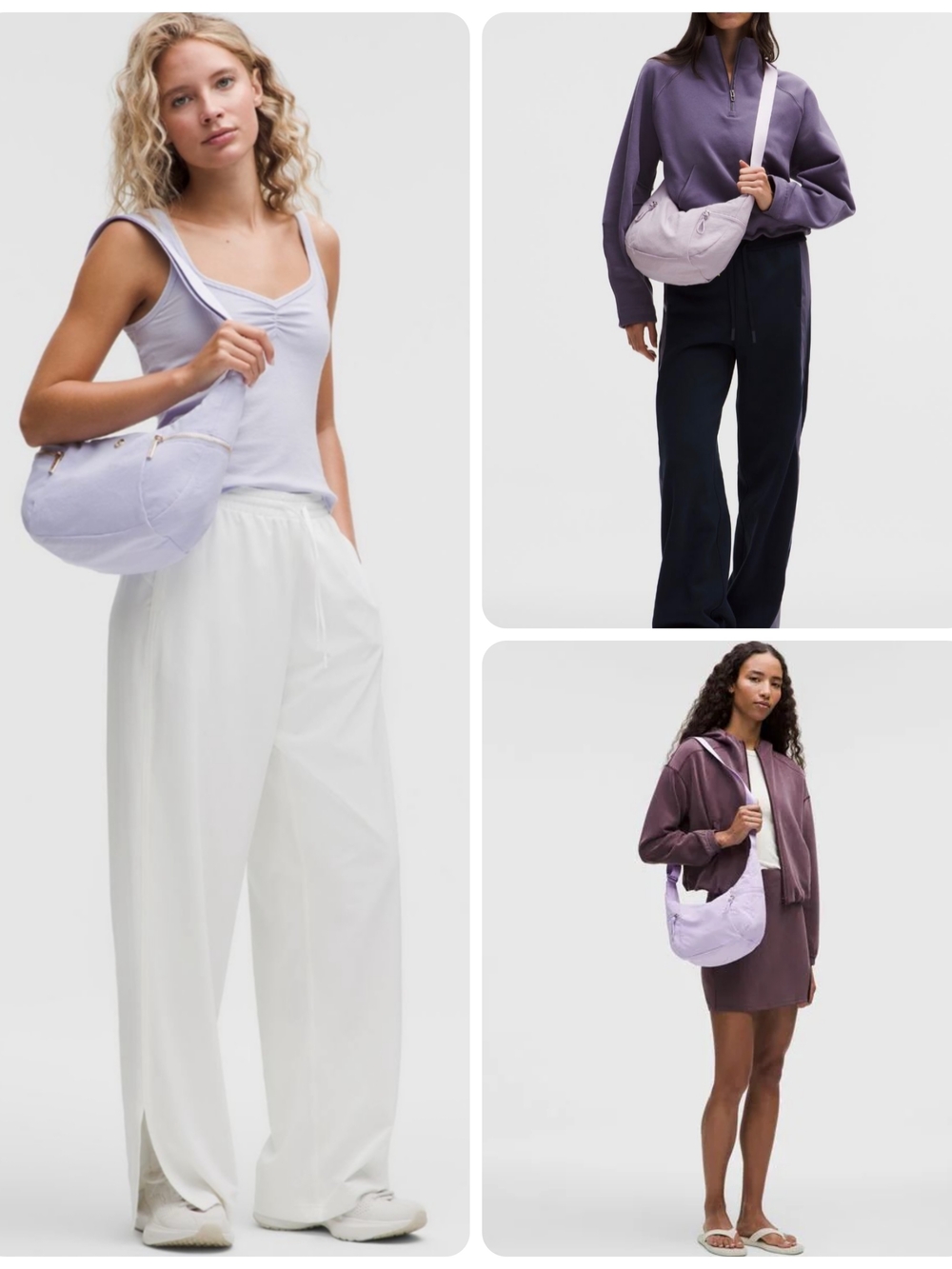 Lululemon Slouchy Sling Bag 6L Lavender Lilac Nylon Crescent Shoulder Bag